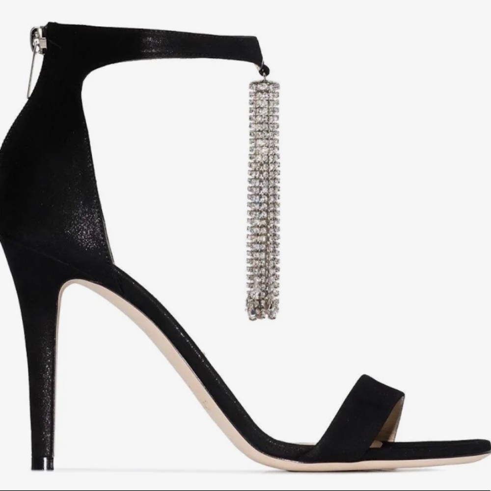 Black with Chrystal’s Jimmy Choo heel